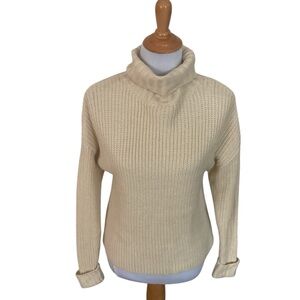 Moon & Madison Beige Laced Back Turtleneck Sweater NWT Misses size XS